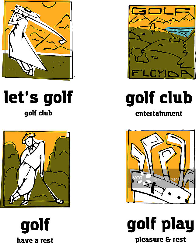 高尔夫俱乐部logo图标合集图片素材