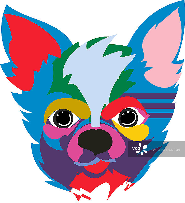 抽象剪纸拼贴狗头图片素材