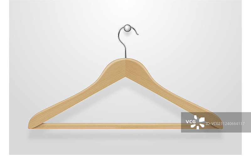 逼真衣服外套木制衣架特写图片素材