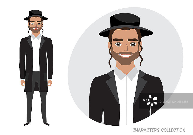 白底上的犹太人形象图片素材