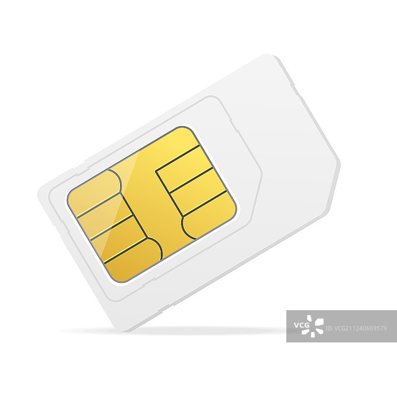 写实细节3D白色SIM卡样机图片素材