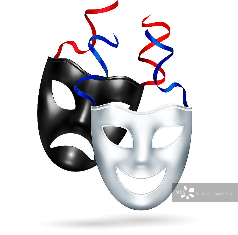 逼真喜剧悲剧面具图片素材