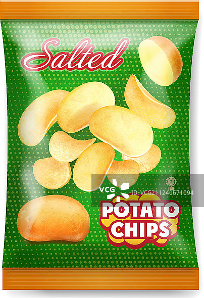 咸味炸薯片包装设计图片素材