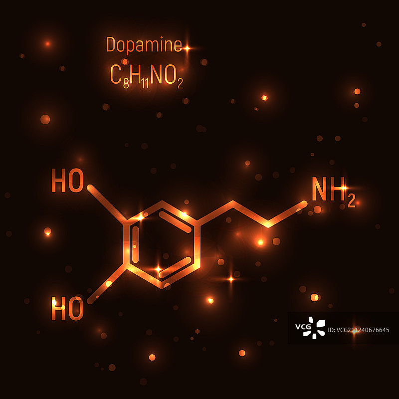 金色多巴胺分子图片素材