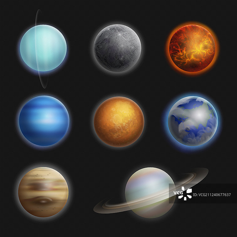 孤立的真实太阳系行星图片素材