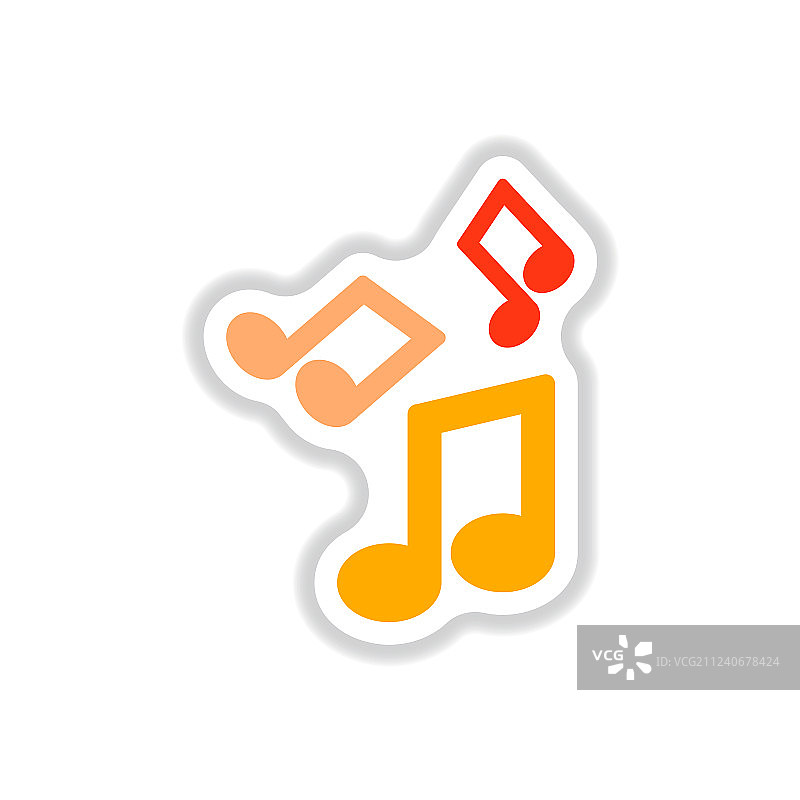 音符彩色标签设计图片素材