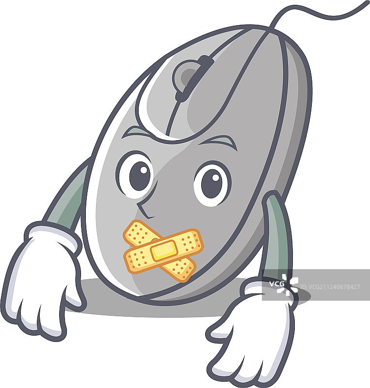 安静的老鼠吉祥物卡通风格图片素材