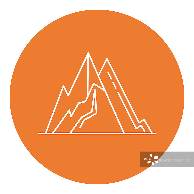 细线条风格的山峰图标图片素材