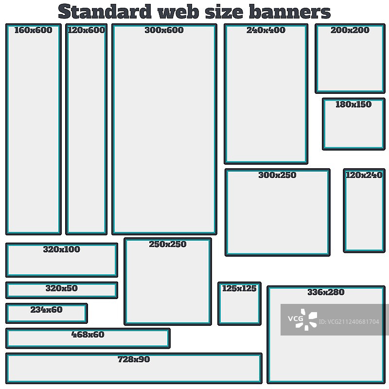 标准尺寸的空盒子web banner合集图片素材