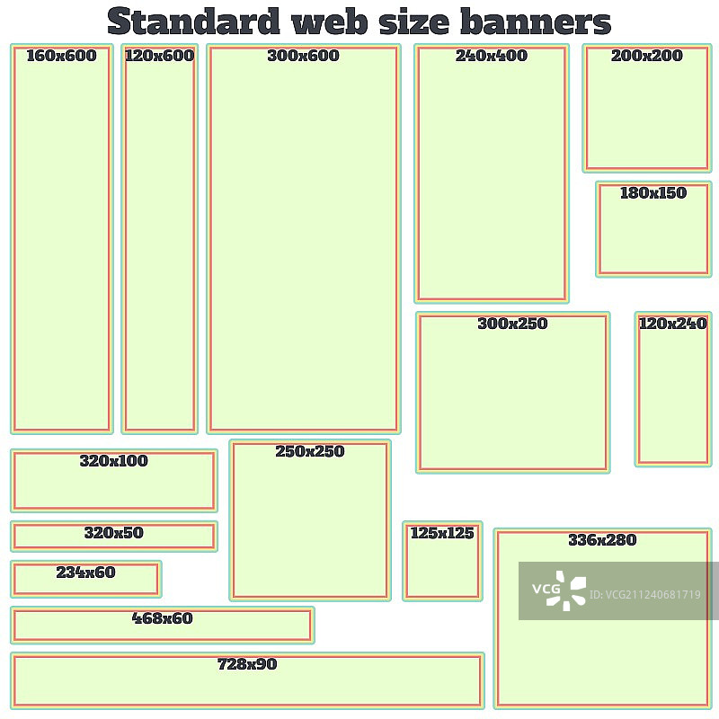 标准尺寸的空盒子web banner合集图片素材