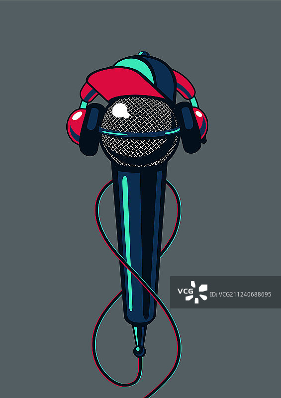 带帽子的街舞麦克风图片素材