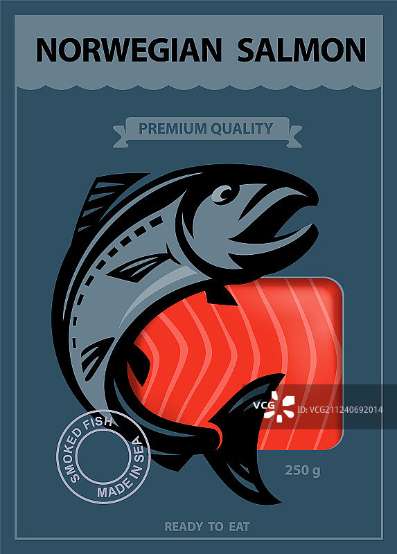 烟熏三文鱼的包装图片素材