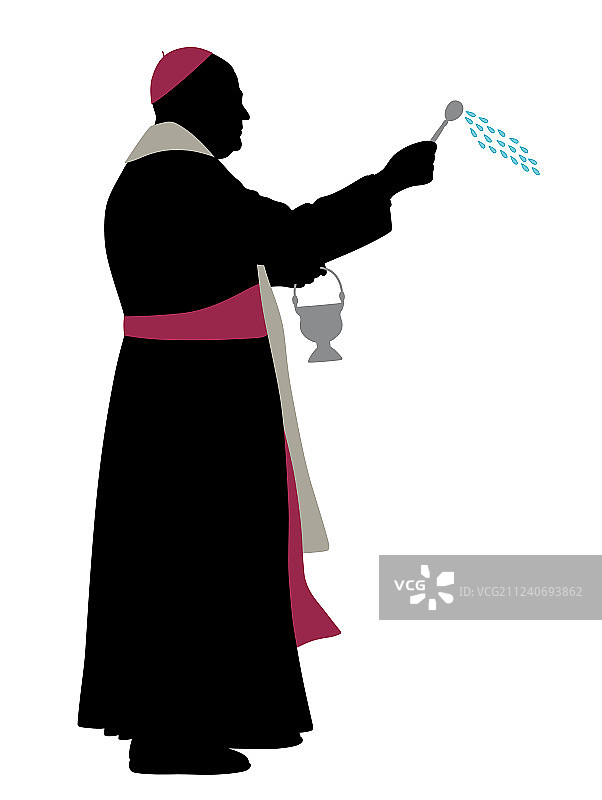 天主教主教洒圣水图片素材