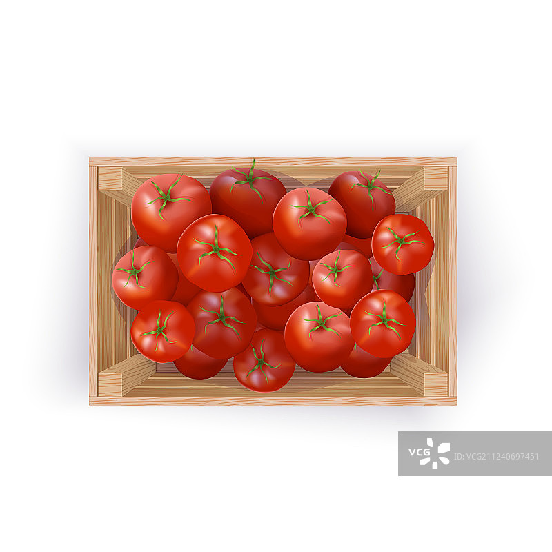 木箱里的西红柿图片素材