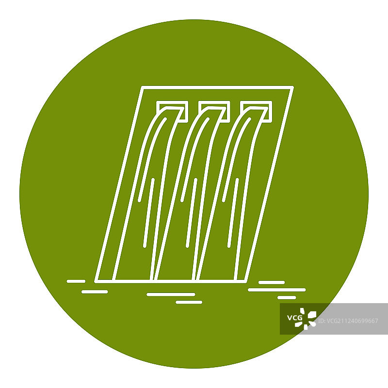 细线风格的水电站图标图片素材