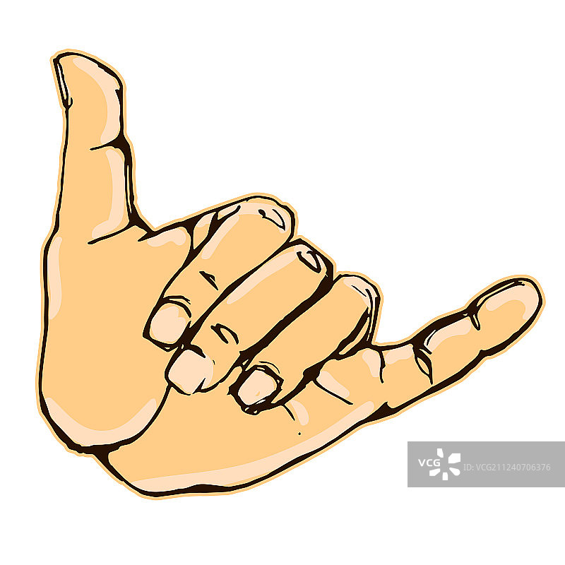 逼真风格的Shaka手势图标图片素材