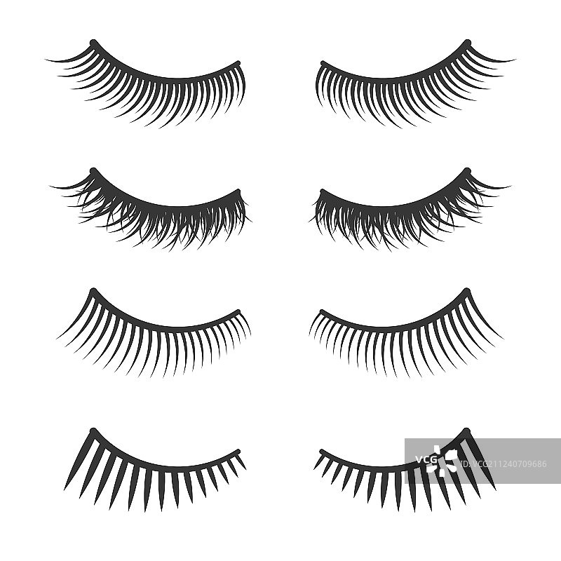 白色背景上的睫毛套装图片素材
