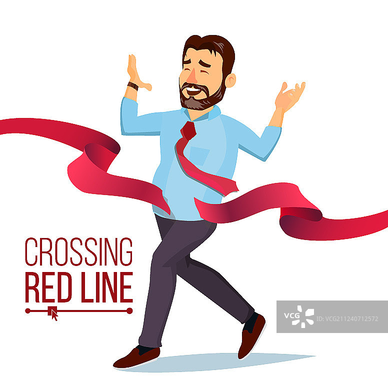 商人穿越红丝带线图片素材