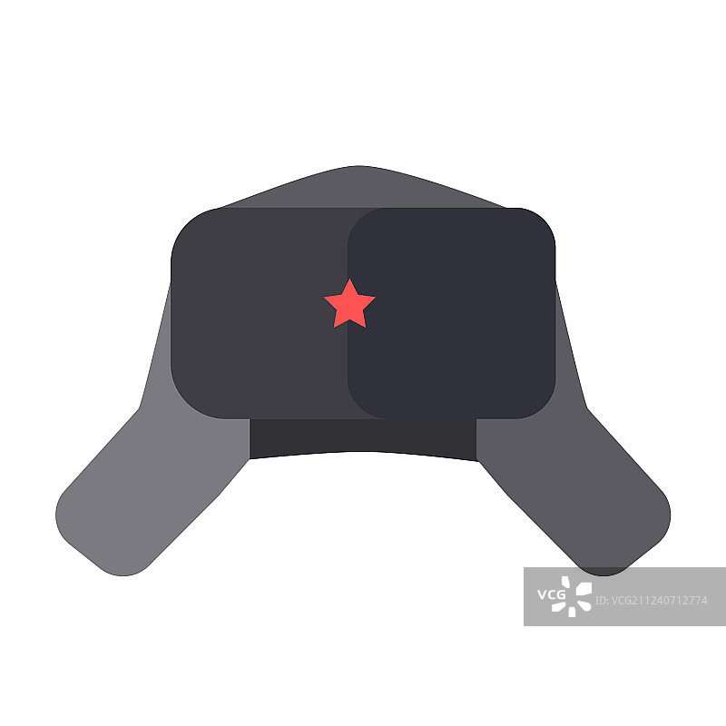 带耳罩和红星的毛绒帽子图片素材