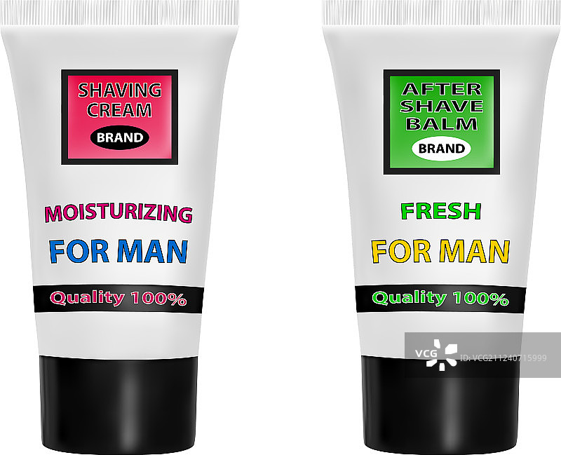 剃须膏和须后润肤膏套装图片素材