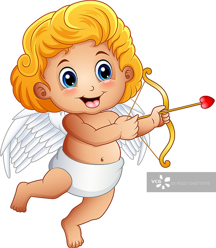 卡通丘比特宝宝射箭图片素材