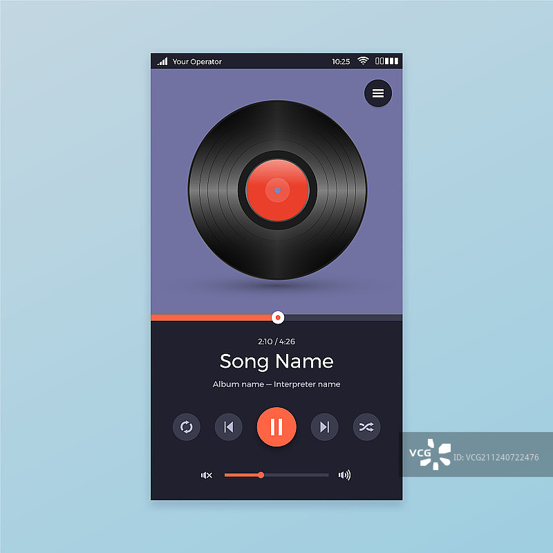 音乐播放器UI应用设计图片素材