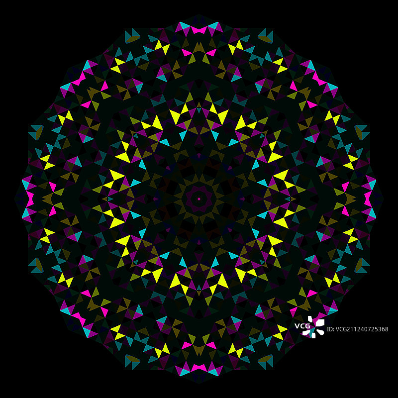 抽象几何明亮万花筒图案图片素材
