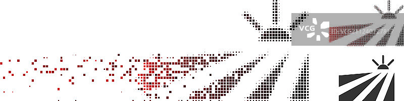 动态像素半色调田野日落图标图片素材