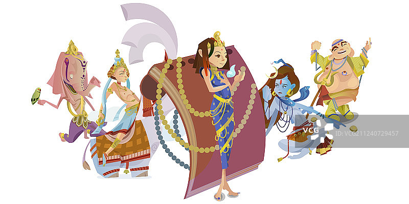 瑜伽冥想印度教神祇图片素材