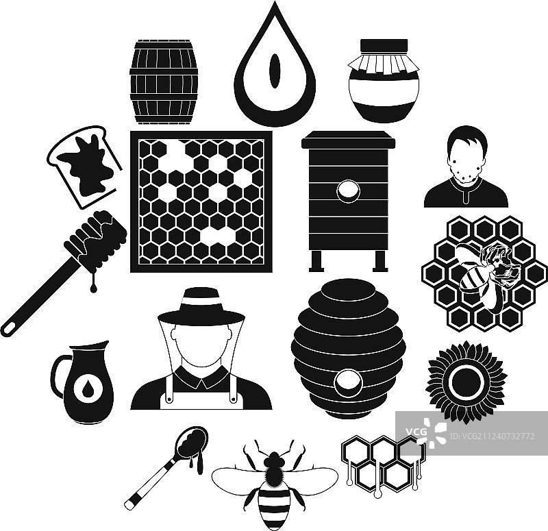 养蜂场黑色简约图标图片素材