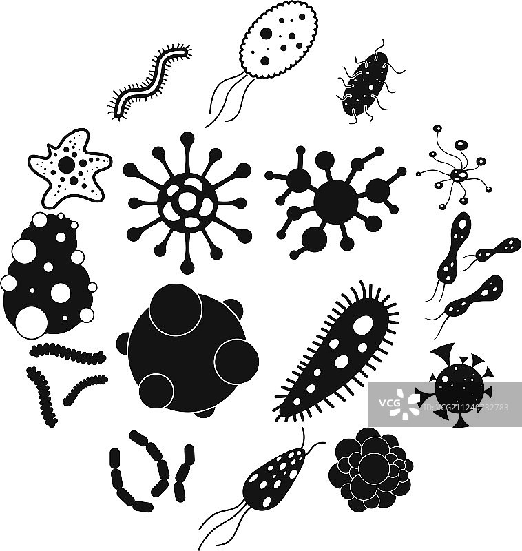 病毒简约图标集图片素材