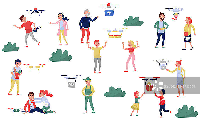 四轴飞行器无人机配送服务图片素材