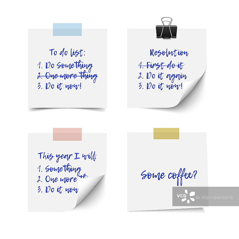 白色逼真便利贴图片素材