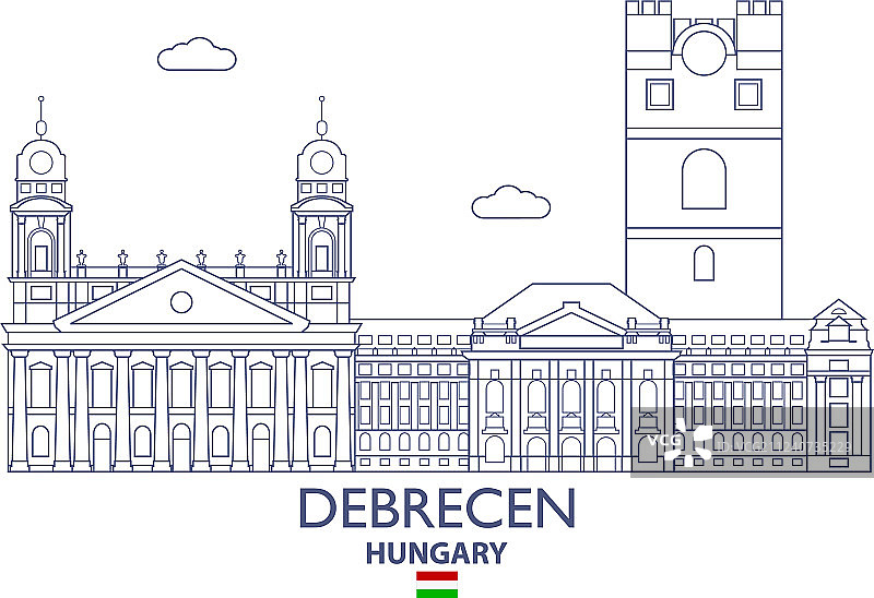 德布勒森城市天际线图片素材