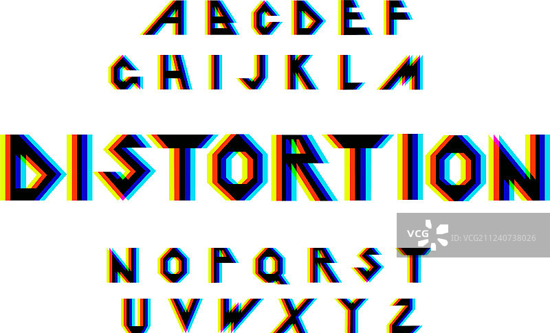 扭曲故障字体图片素材
