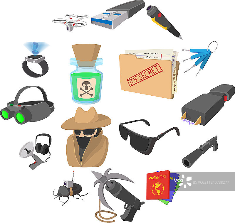 间谍卡通图标图片素材