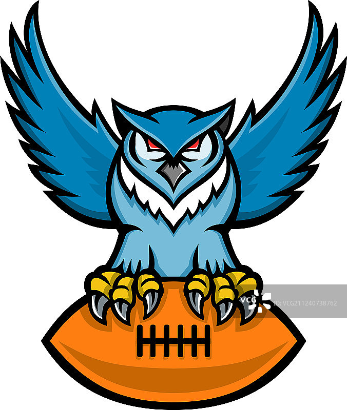 美洲雕鸮美式橄榄球吉祥物图片素材