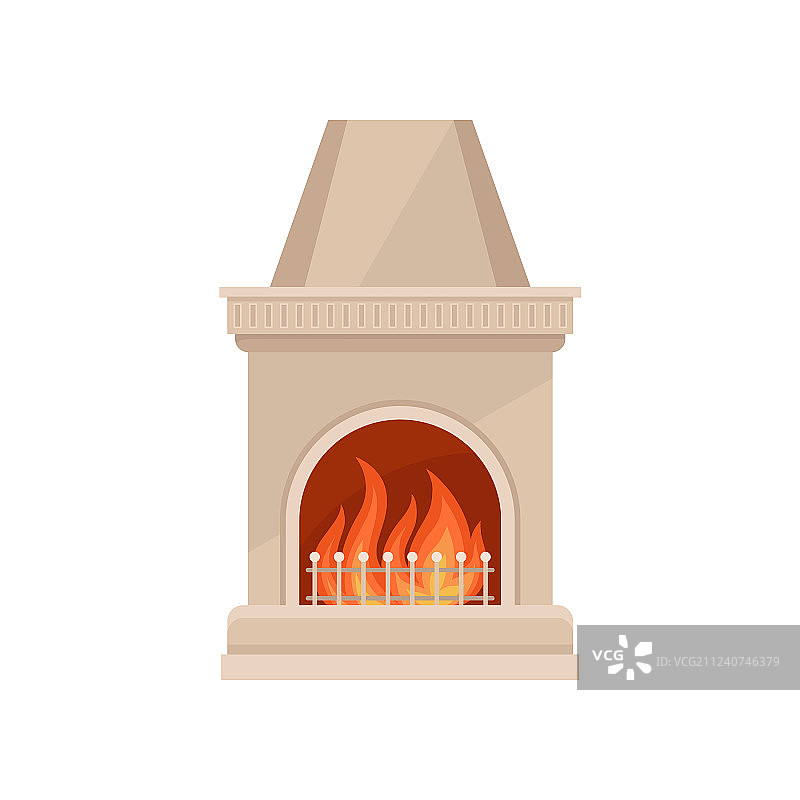 燃烧的石制壁炉图片素材