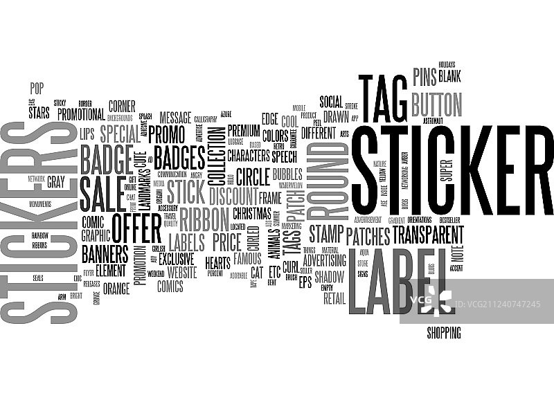 贴纸词云概念图片素材