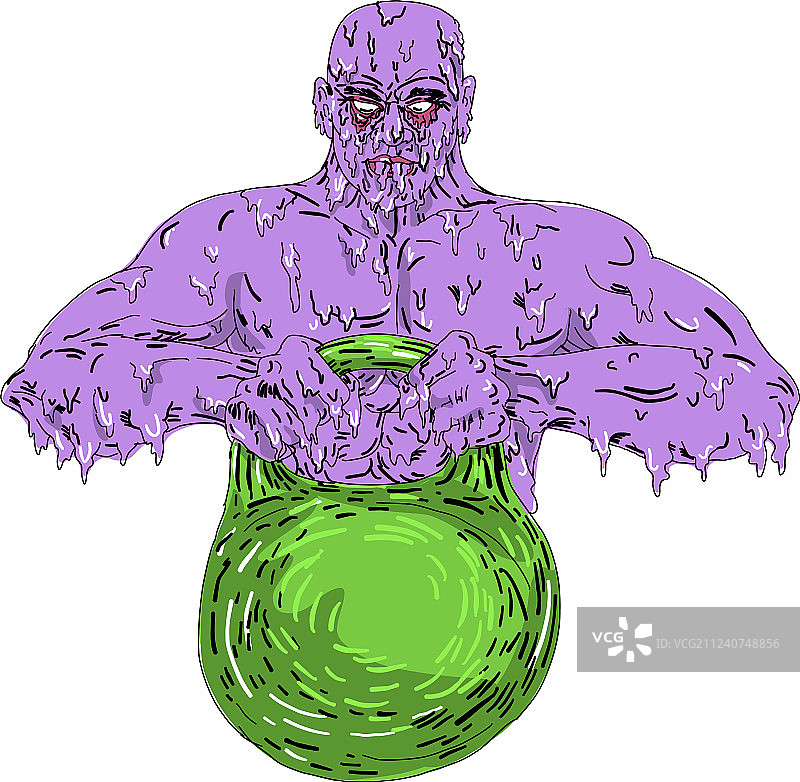 运动员举壶铃涂鸦艺术图片素材