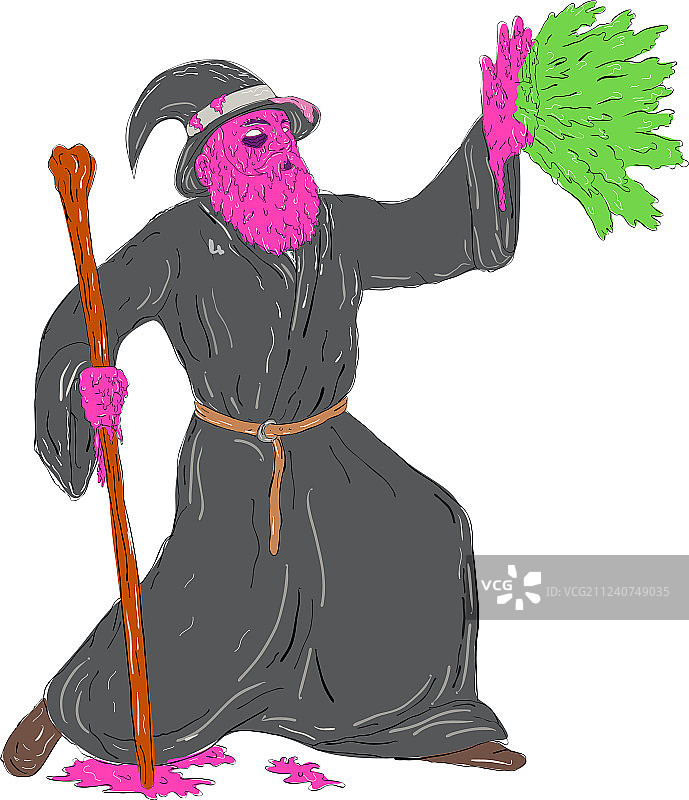 巫师施法脏乱艺术图片素材