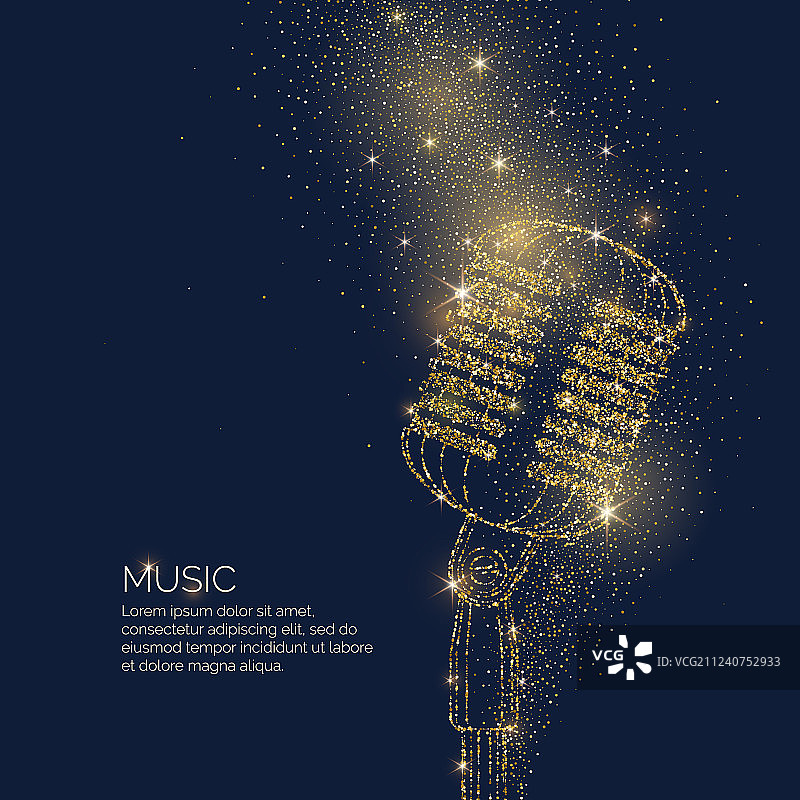 闪亮麦克风音乐海报图片素材
