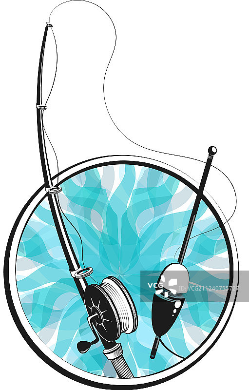 鱼竿和浮标标志图片素材