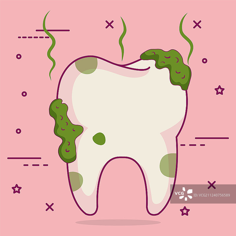 脏牙齿牙科护理图标图片素材