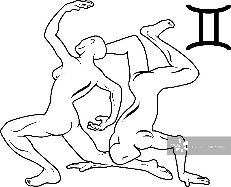 双子座星座运势占星符号图片素材