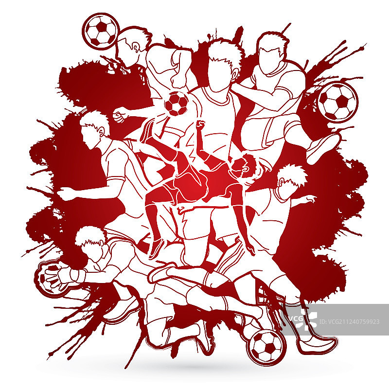 足球运动员团队阵容图片素材