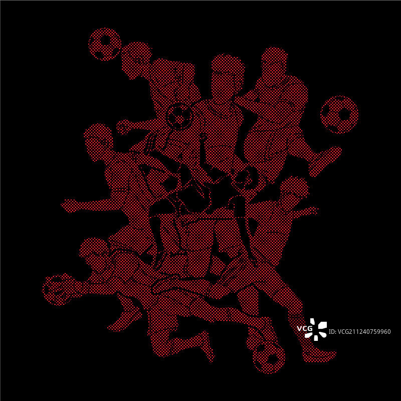 足球运动员团队阵容图片素材