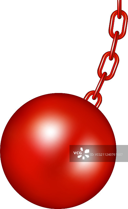 红色设计的破坏球图片素材