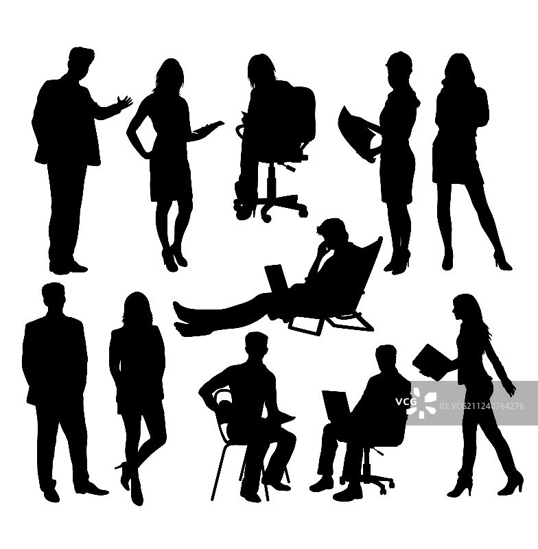 商务人士剪影图片素材