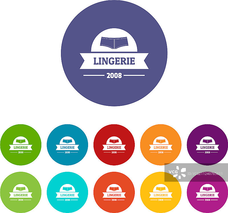 女士内衣图标彩色套装图片素材